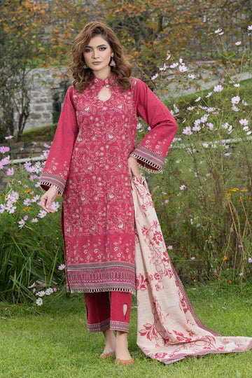 3PC Embroidered stitched Khaddar Suit KKHE-3582 - Embroidered - KHAS STORES US -